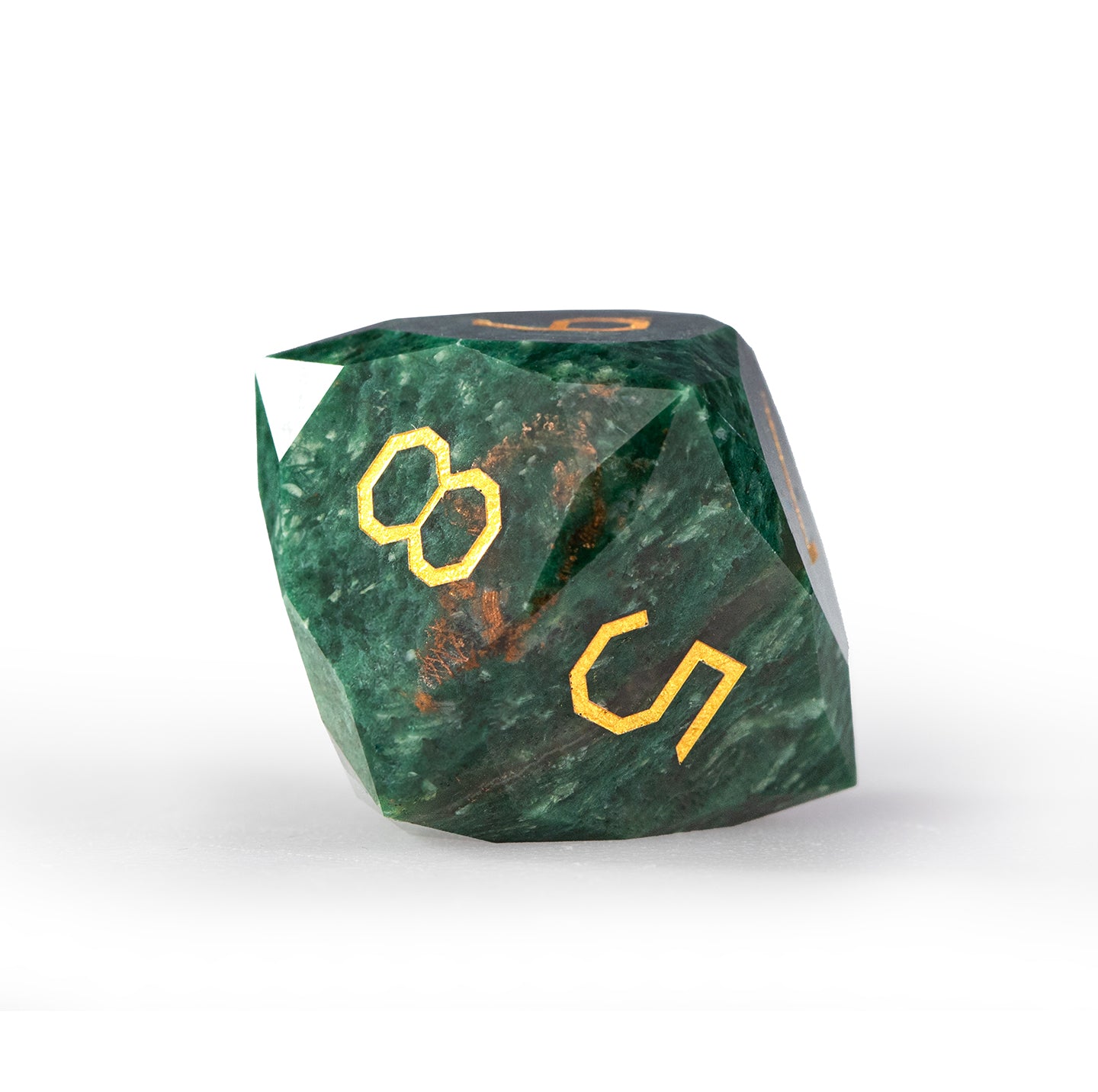 African Jade Diamond-Cut 7-Piece Dice Set