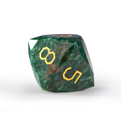 African Jade Diamond-Cut 7-Piece Dice Set