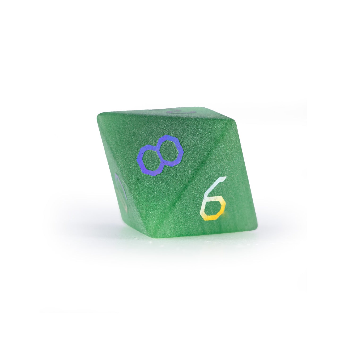 Emerald Cat’s Eye Plated 7-Piece Polyhedral Dice Set