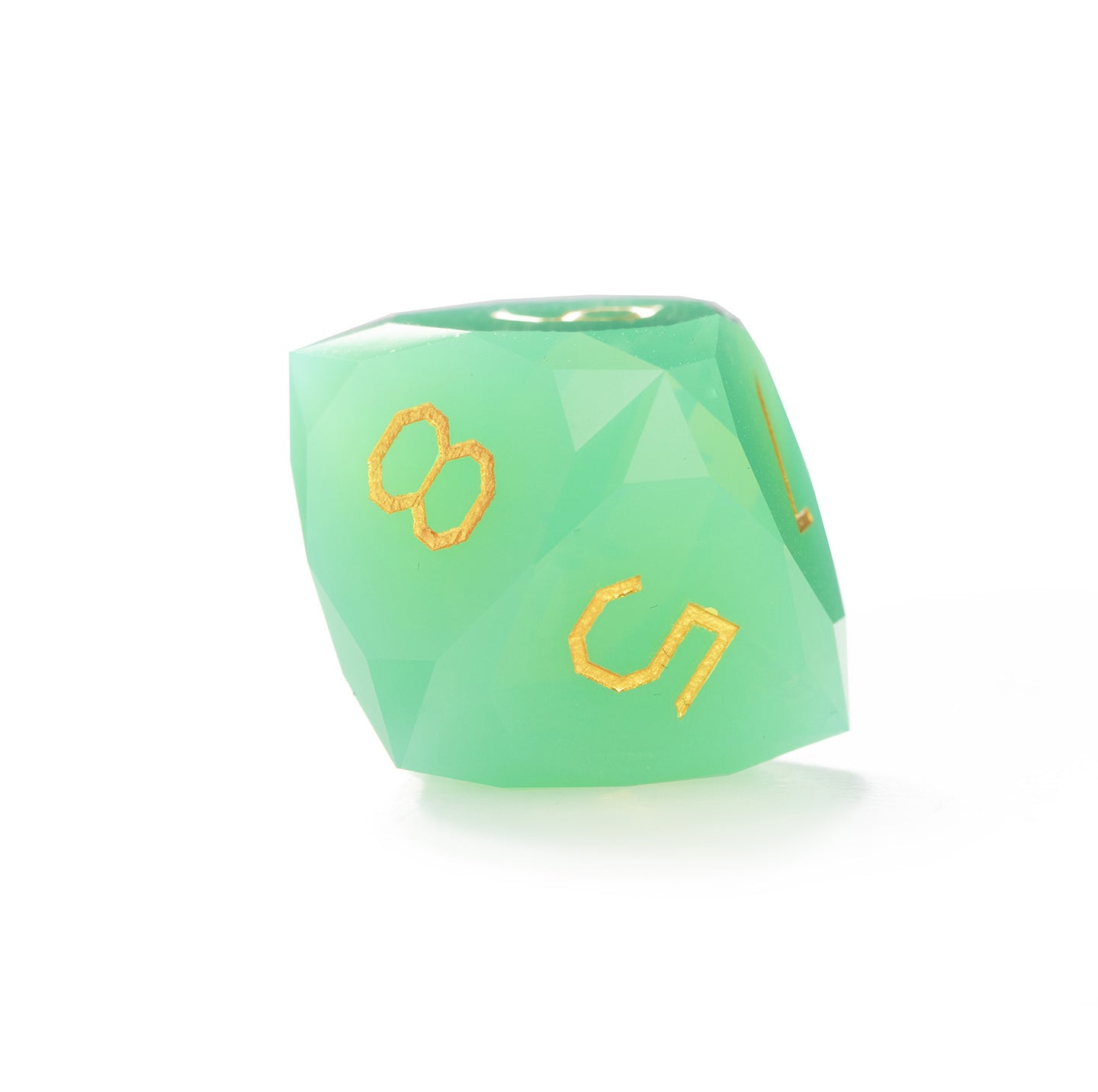 Green Opaline Diamond-Cut 7-Piece Dice Set