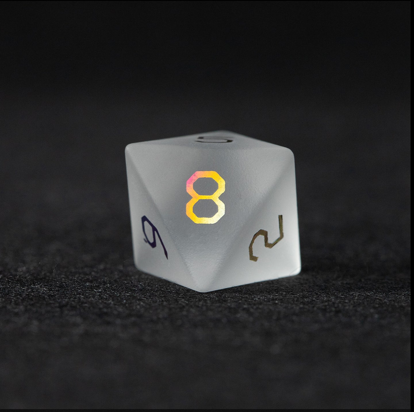 Opaline Plated Glass 7-Piece Polyhedral Dice Set