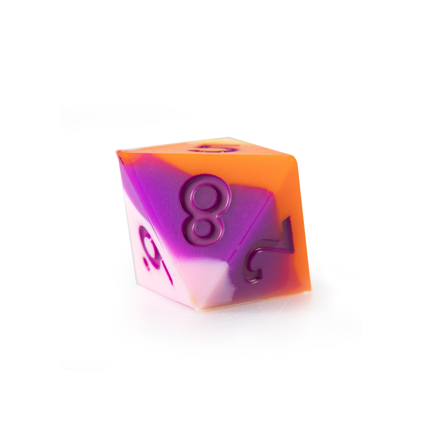 Peach Candy Silicone 7-Piece Polyhedral Dice Set