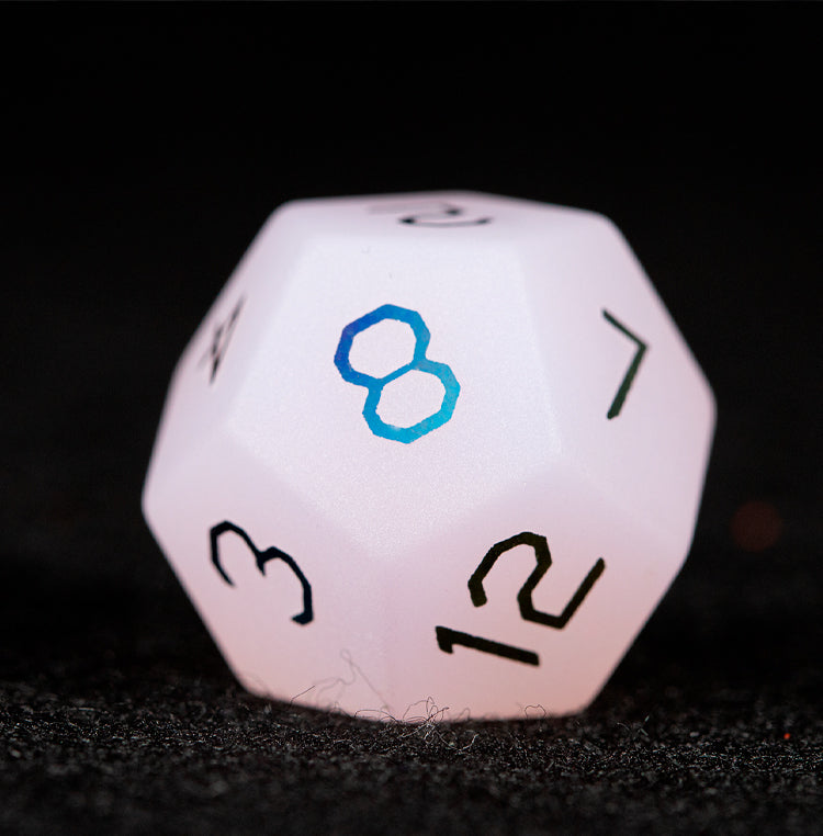 Blush Spirit White Plated 7-Piece Polyhedral Dice Set