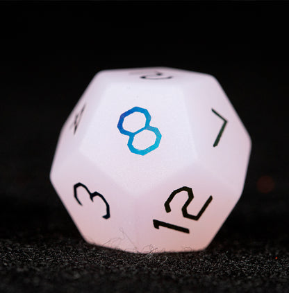 Blush Spirit White Plated 7-Piece Polyhedral Dice Set