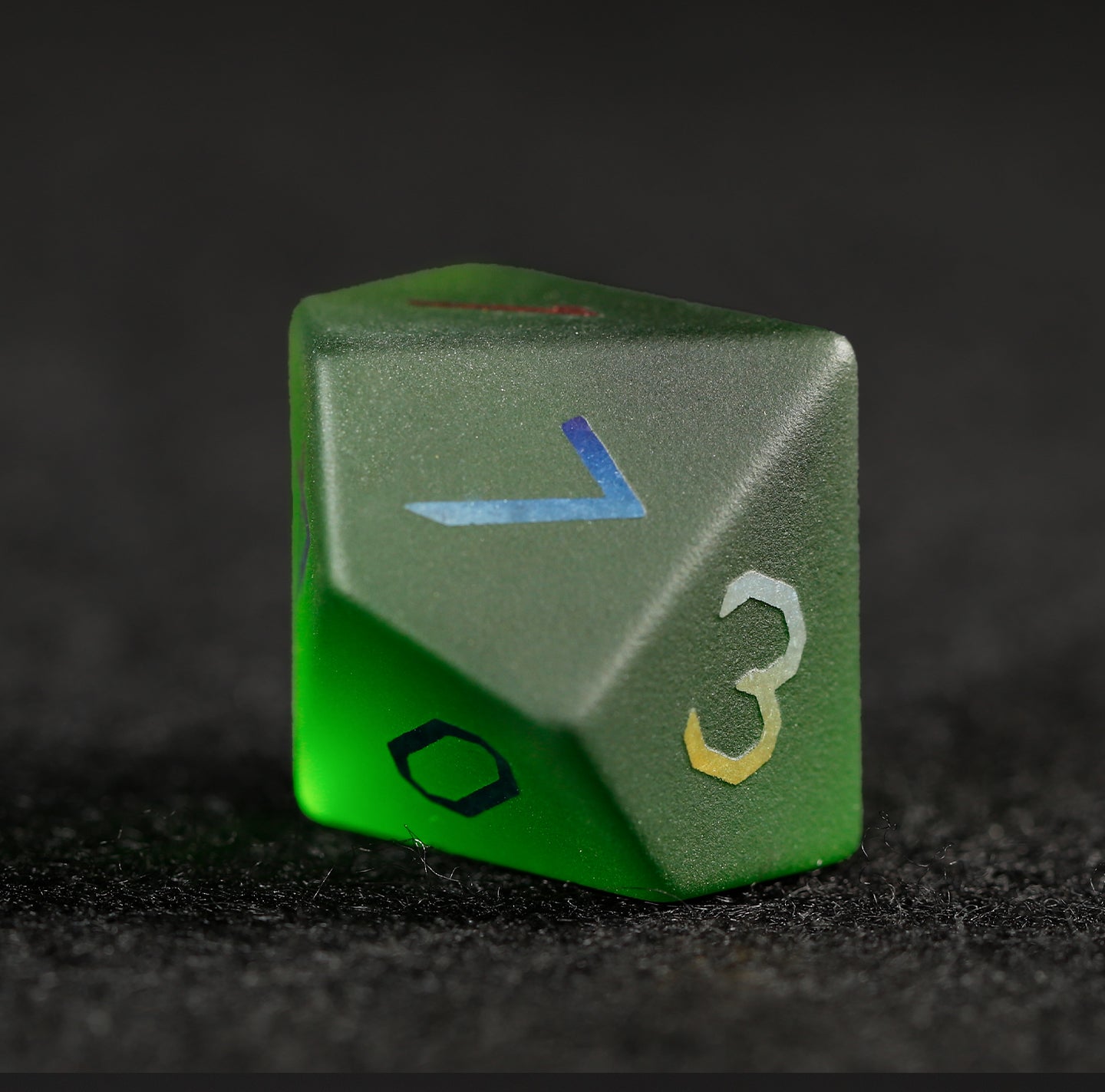 Olive Green Plated 7-Piece Polyhedral Dice Set