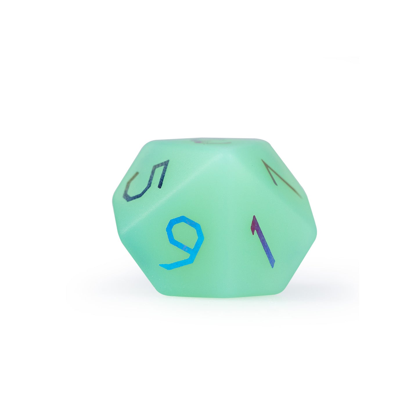 Green Opaline Plated 7-Piece Polyhedral Dice Set
