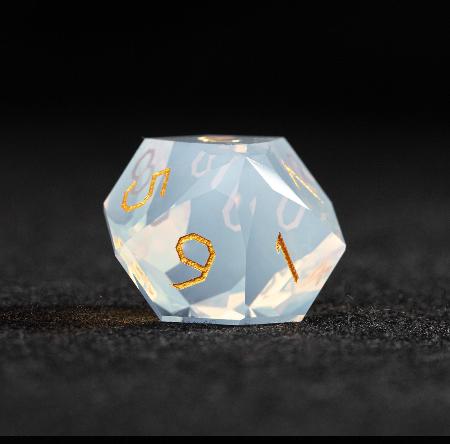 White Opalite Diamond-Cut 7-Piece Dice Set