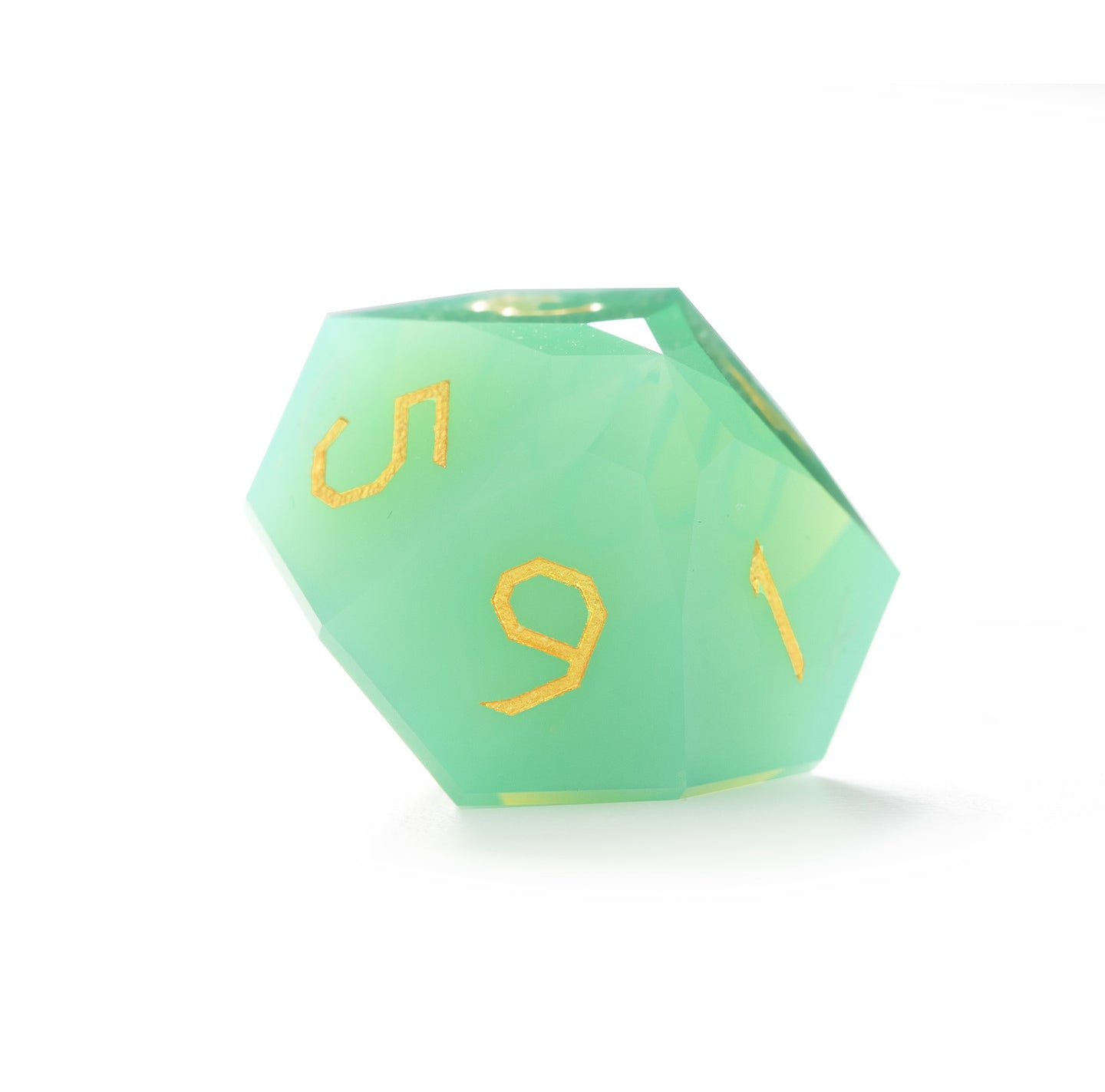 Green Opaline Diamond-Cut 7-Piece Dice Set