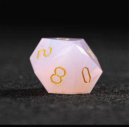 Pink Opalite Diamond-Cut 7-Piece Dice Set