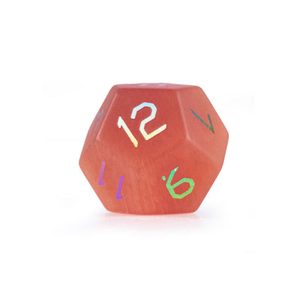 Crimson Cat’s Eye Plated 7-Piece Polyhedral Dice Set