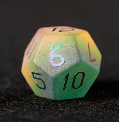 Rainbow Cat Plated 7-Piece Polyhedral Dice Set