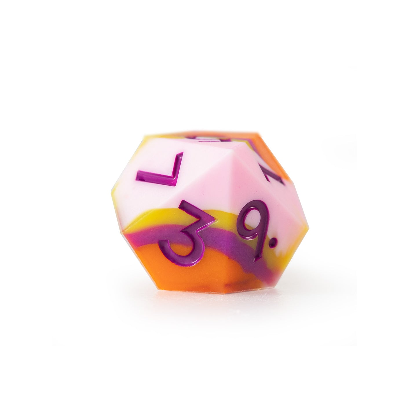 Peach Candy Silicone 7-Piece Polyhedral Dice Set