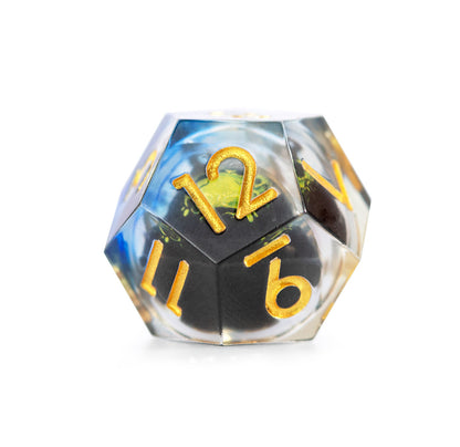 Gilded Veil Skull 7-Piece Polyhedral Dice Set