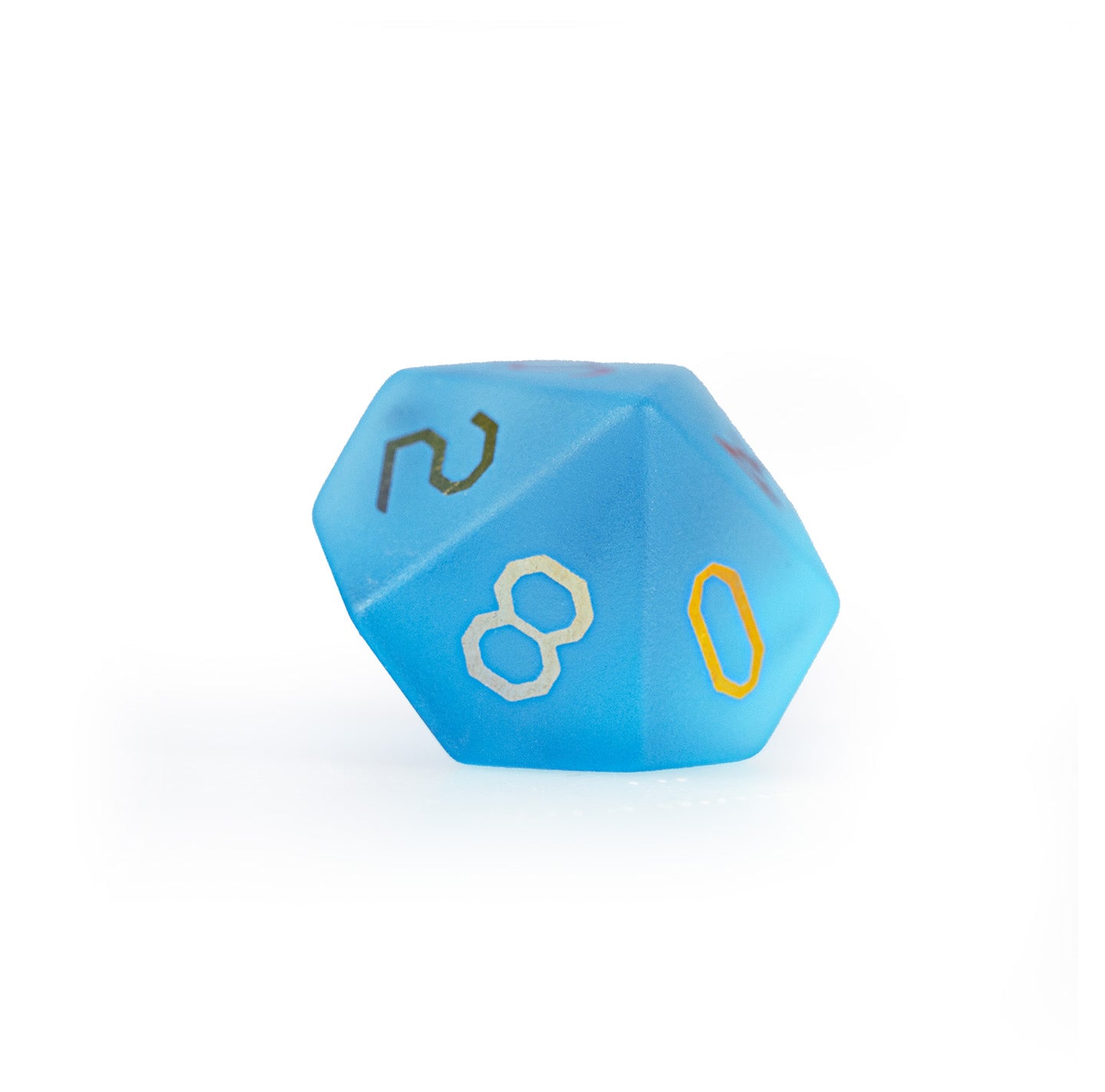 Ocean Blue Plated Glass 7-Piece Polyhedral Dice Set