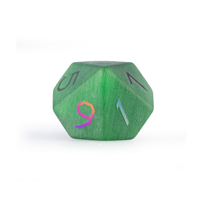 Emerald Cat’s Eye Plated 7-Piece Polyhedral Dice Set