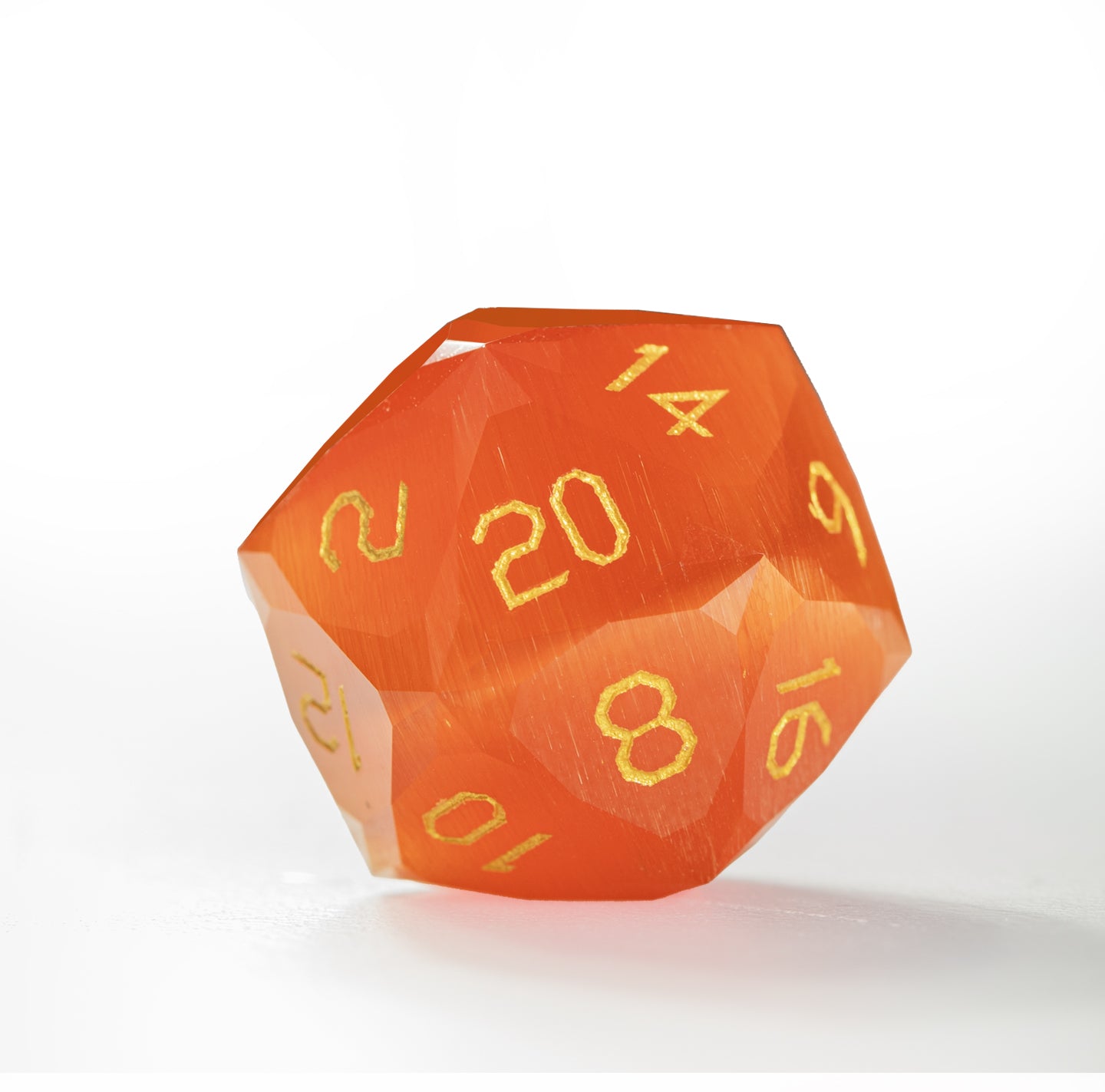 Red Cat’s Eye Crystal Diamond-Cut 7-Piece Dice Set