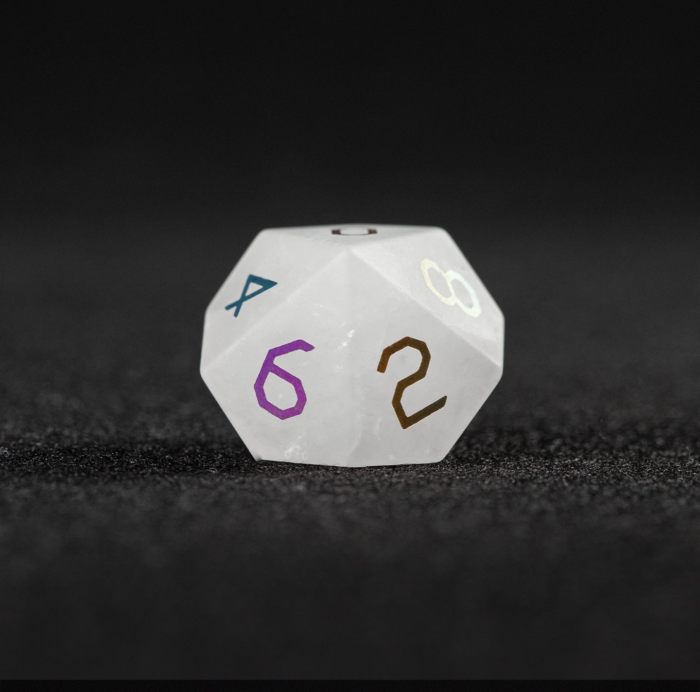 Clear Quartz Plated 7-Piece Polyhedral Dice Set