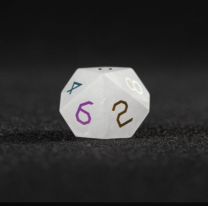 Clear Quartz Plated 7-Piece Polyhedral Dice Set