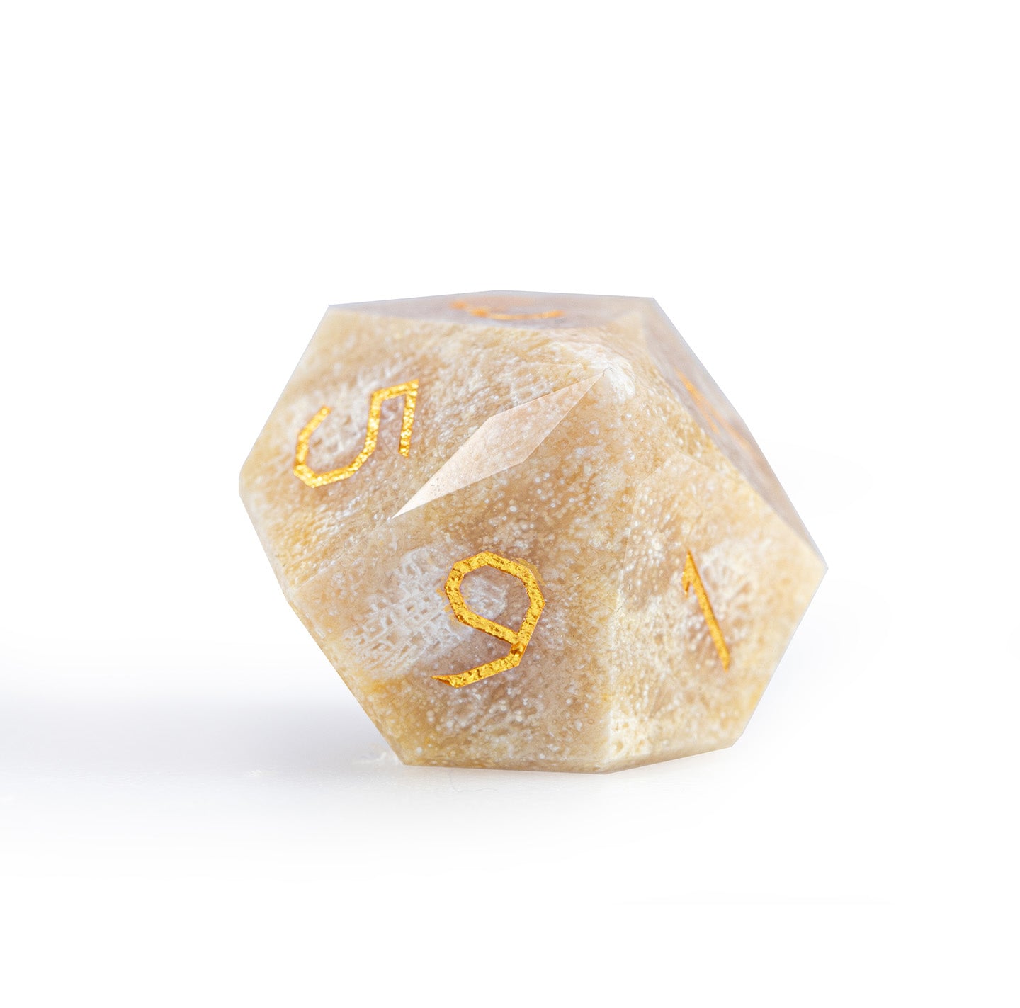 Chrysanthemum Stone Diamond-Cut 7-Piece Dice Set