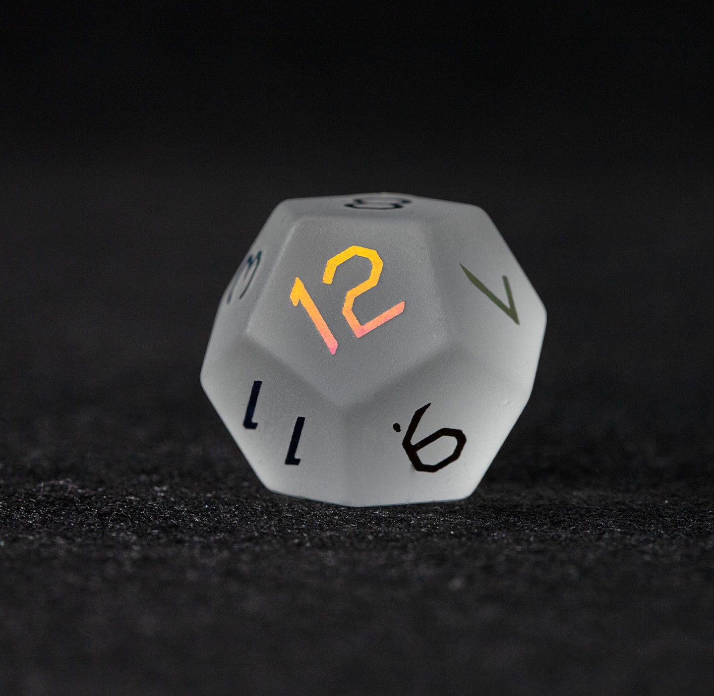 Opaline Plated Glass 7-Piece Polyhedral Dice Set