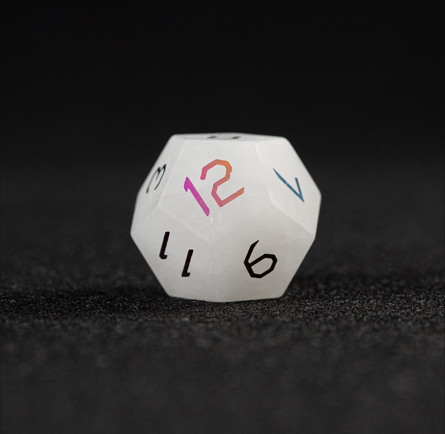 Clear Quartz Plated 7-Piece Polyhedral Dice Set