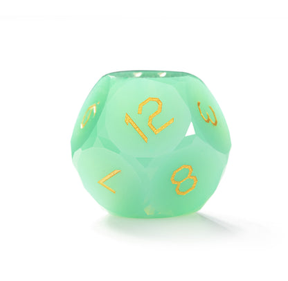 Green Opaline Diamond-Cut 7-Piece Dice Set