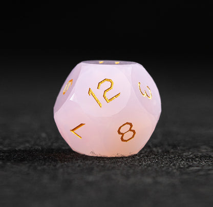 Pink Opalite Diamond-Cut 7-Piece Dice Set