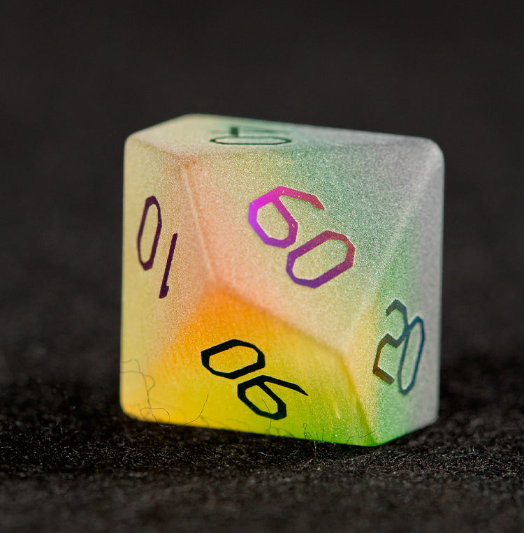 Rainbow Cat Plated 7-Piece Polyhedral Dice Set