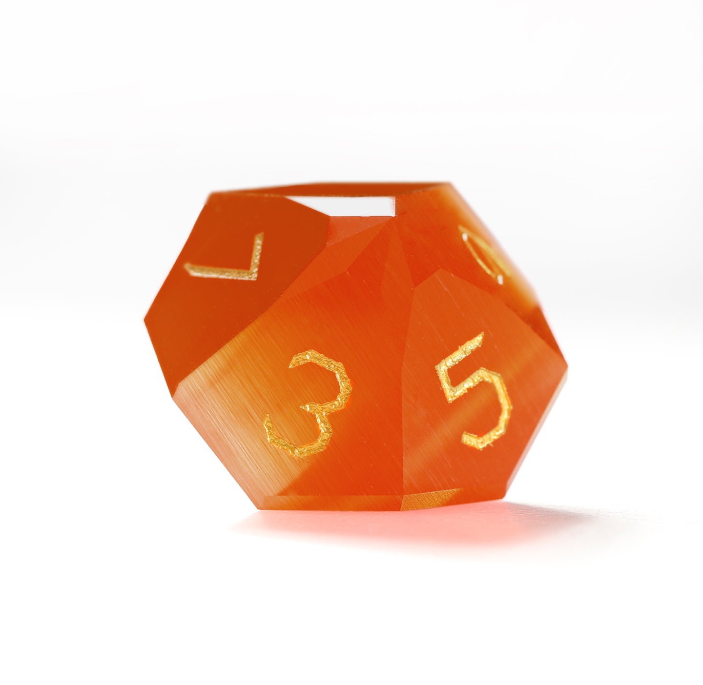 Red Cat’s Eye Crystal Diamond-Cut 7-Piece Dice Set