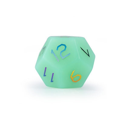 Green Opaline Plated 7-Piece Polyhedral Dice Set