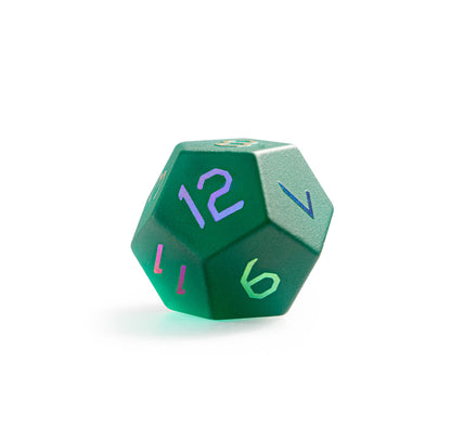 Pine Green Plated 7-Piece Polyhedral Dice Set
