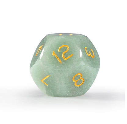 Green Aventurine Diamond-Cut 7-Piece Dice Set