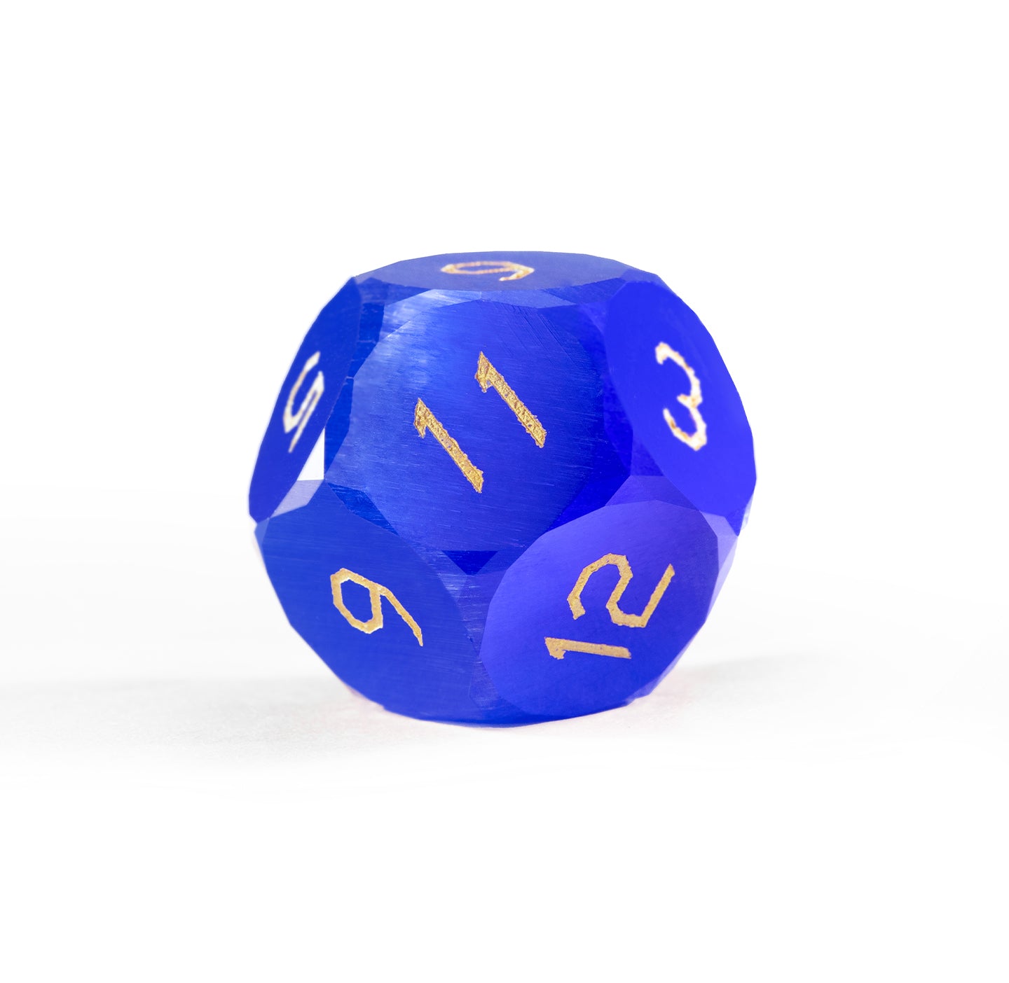 Royal Blue Cat’s Eye Crystal Diamond-Cut 7-Piece Dice Set