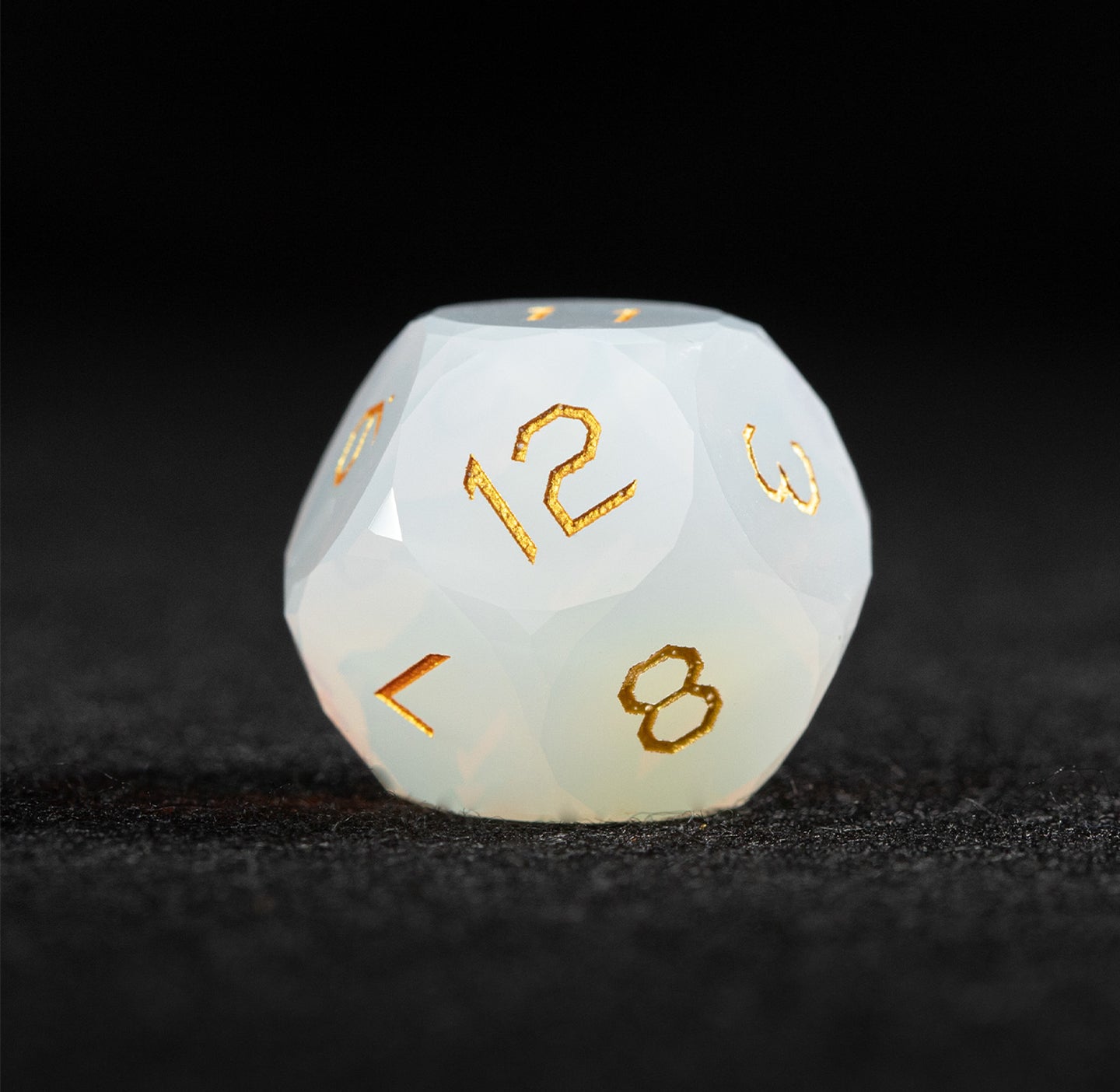 White Opalite Diamond-Cut 7-Piece Dice Set
