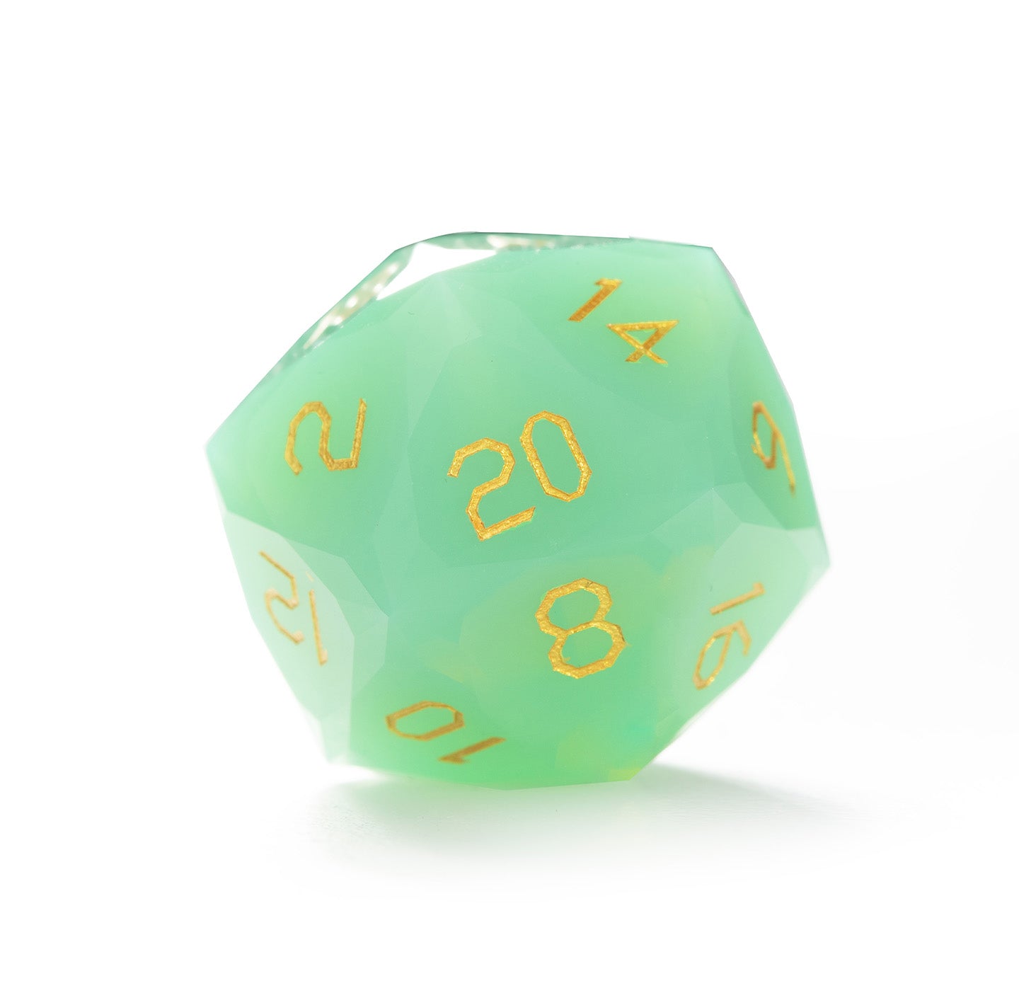 Green Opaline Diamond-Cut 7-Piece Dice Set