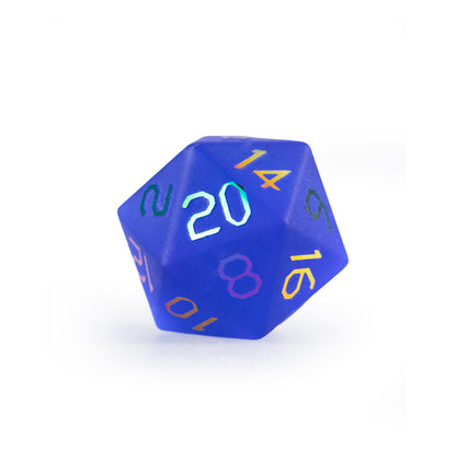 Royal Blue Plated Glass 7-Piece Polyhedral Dice Set