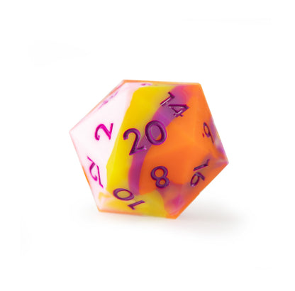 Peach Candy Silicone 7-Piece Polyhedral Dice Set