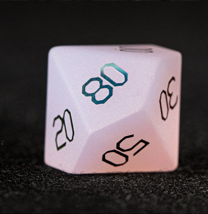 Blush Spirit White Plated 7-Piece Polyhedral Dice Set
