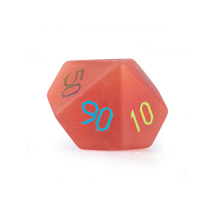 Crimson Cat’s Eye Plated 7-Piece Polyhedral Dice Set