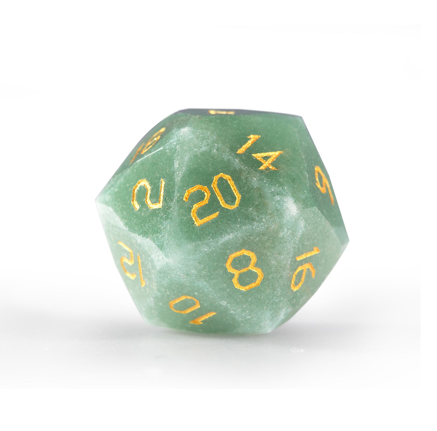 Green Aventurine Diamond-Cut 7-Piece Dice Set