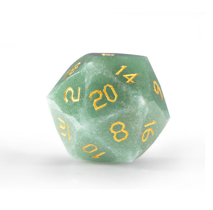Green Aventurine Diamond-Cut 7-Piece Dice Set
