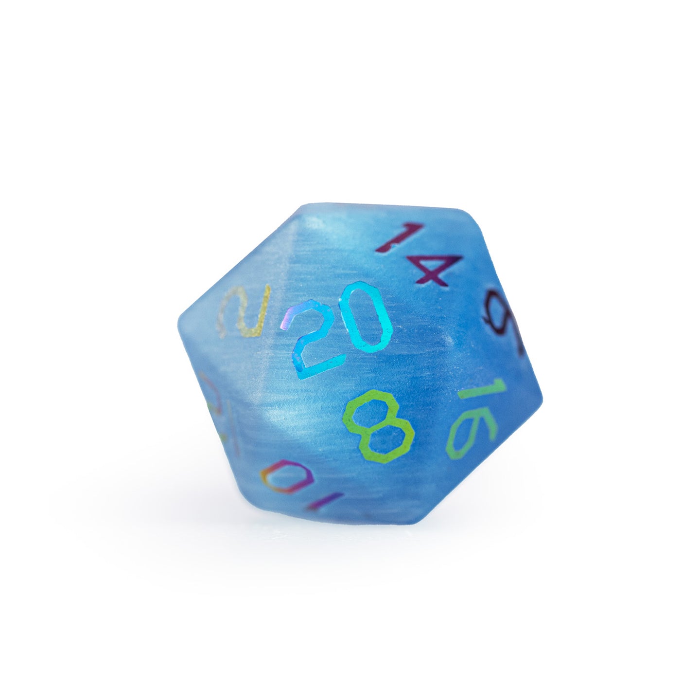 Ocean Blue Cat’s Eye Plated 7-Piece Polyhedral Dice Set