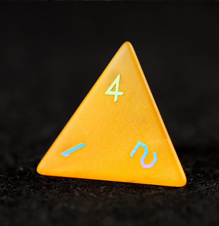 Golden Cat’s Eye Plated 7-Piece Polyhedral Dice Set