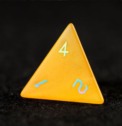 Golden Cat’s Eye Plated 7-Piece Polyhedral Dice Set