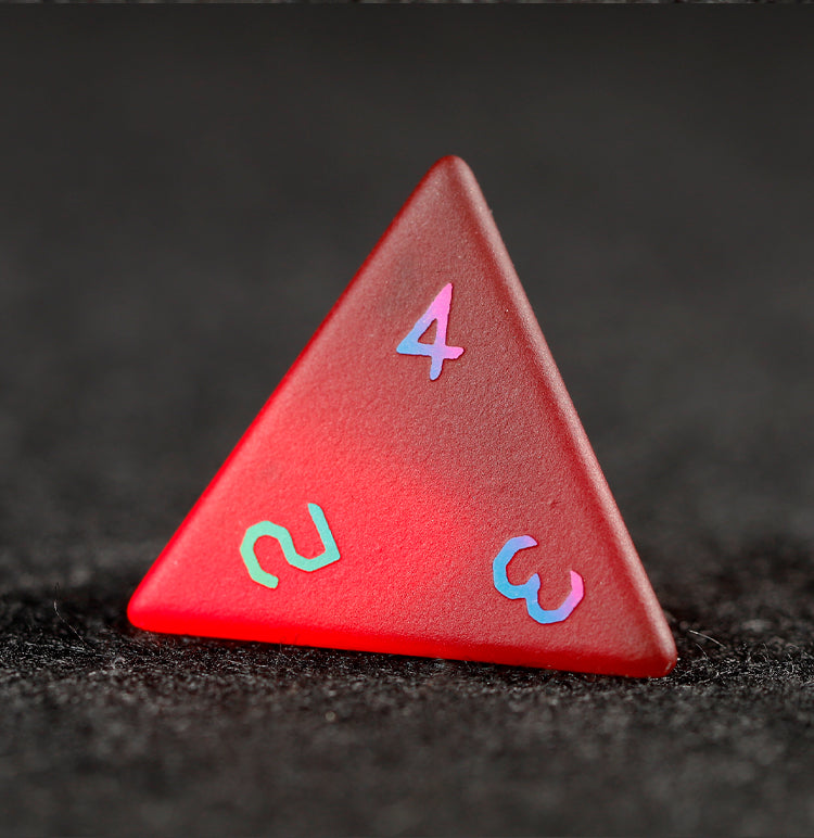 Crimson Red Plated Glass 7-Piece Polyhedral Dice Set