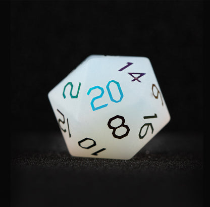 White Star Plated 7-Piece Polyhedral Dice Set