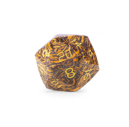Golden Silk Jade Diamond-Cut 7-Piece Dice Set