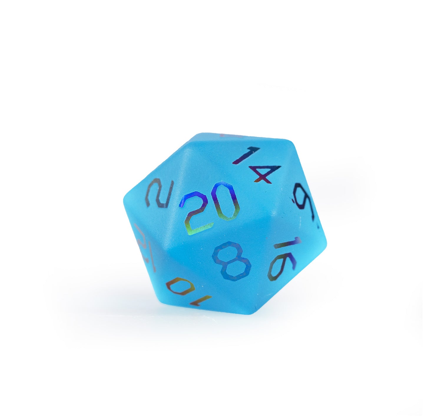 Ocean Blue Plated Glass 7-Piece Polyhedral Dice Set