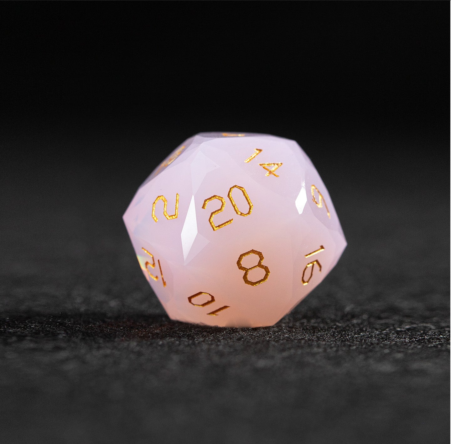 Pink Opalite Diamond-Cut 7-Piece Dice Set