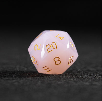 Pink Opalite Diamond-Cut 7-Piece Dice Set